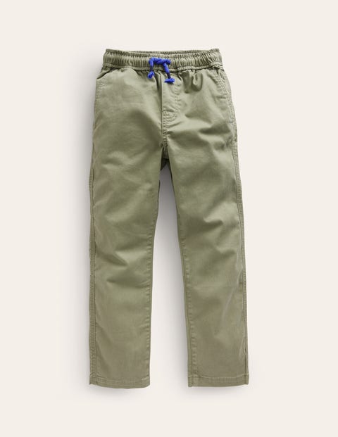 Mini Boden Kids' Relaxed Slim Pull-on Pants Pottery Green Boys Boden