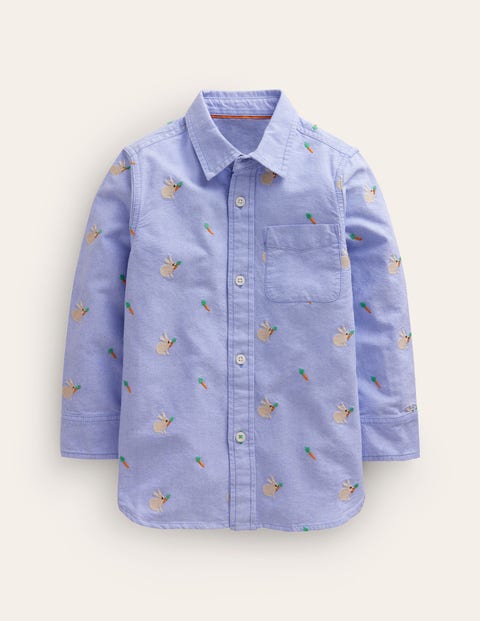 Embroidered Oxford Shirt Blue Boys Boden