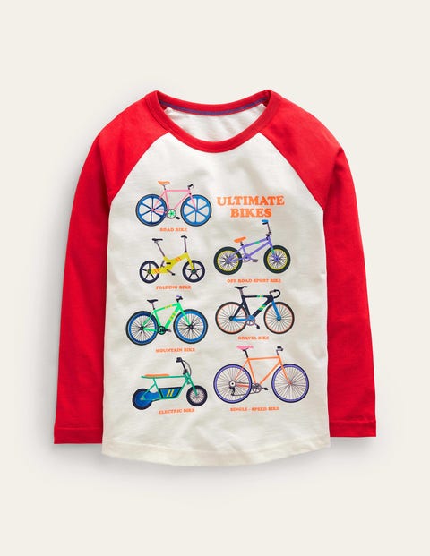 Printed Bikes T-shirt Red Boys Boden