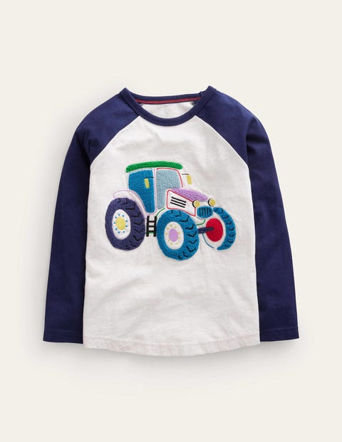 Shop Mini Boden Colourblock Tractor T-shirt Oatmeal Tractor Boys Boden