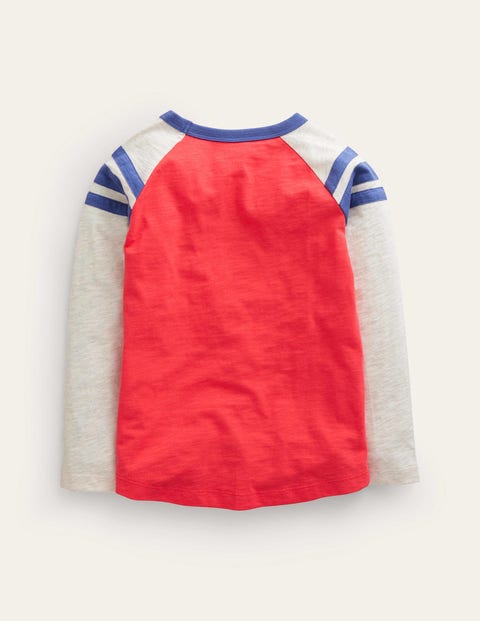 Long Sleeve Raglan T-shirt - Jam Red/Oatmeal Marl Star | Boden US