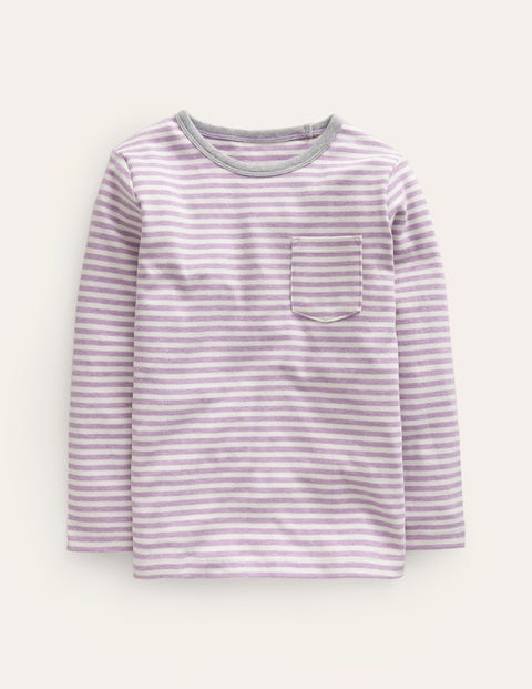 Mini Boden Kids' Cosy Brushed Top Soft Lilac/ivory Girls Boden