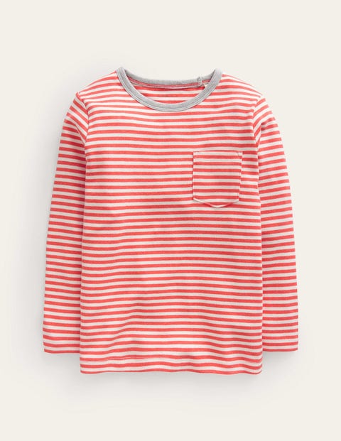 Mini Boden Kids' Cosy Brushed Top Jam Red/ivory Girls Boden