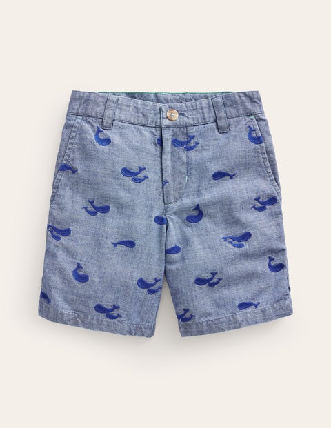 Embroidered Chino Shorts Blue Boys Boden