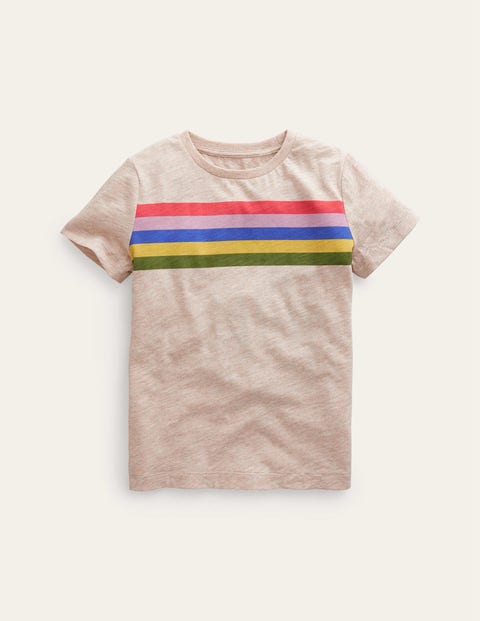 Mini Boden Kids' Rainbow Stripe Slub T-shirt Jam/blue Stripe Boys Boden In Neutral