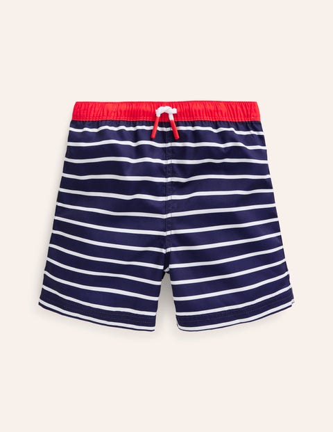 Swim Shorts - College Navy and Ivory Stripe | Boden US