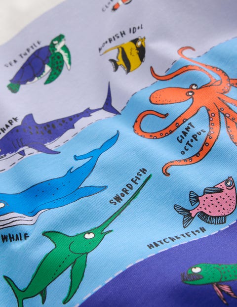 Ocean Zones Printed T-Shirt - Ivory Sea Life | Boden UK