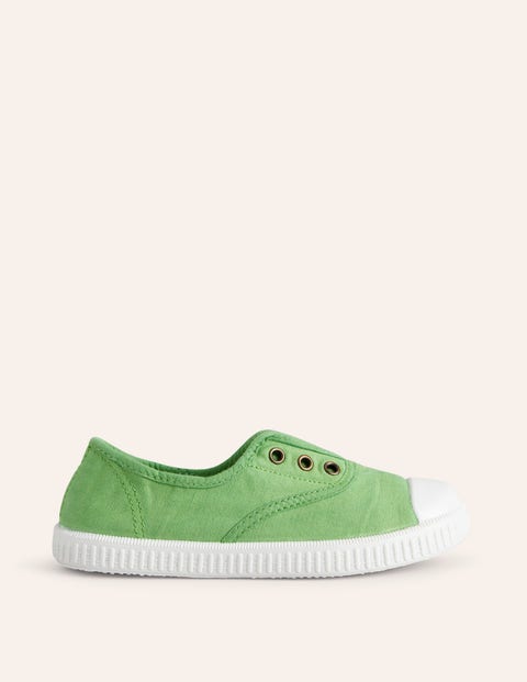 Laceless Canvas Pull-ons Green Girls Boden