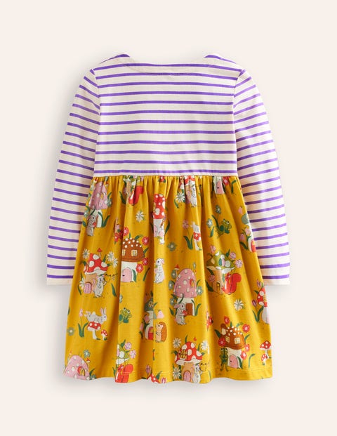 Hotchpotch Jersey Dress Honeycomb Toadstool Village Boden US
