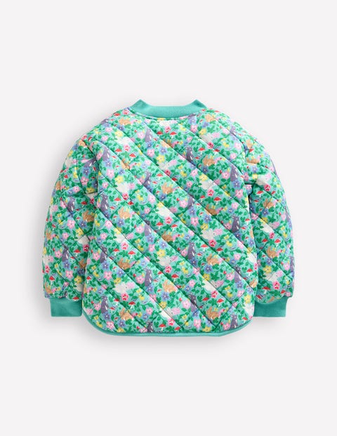 Fun Quilted Bomber Jacket Brook Blue Bunny Field