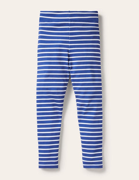 Mini Boden Fun Leggings Surf Blue/ivory Girls Boden In Elizabethan Blue/ivory