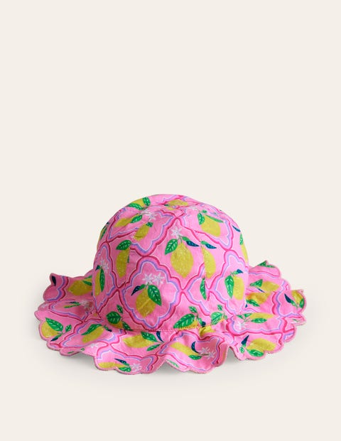 Boden Kids' Wide Brimmed Hat Pink Lemon Grove Girls