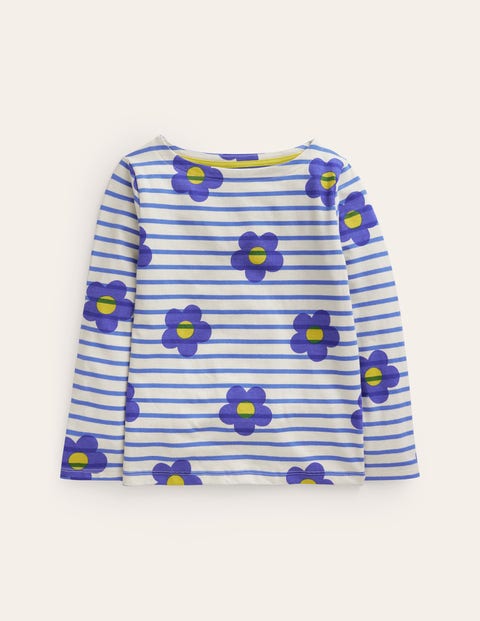 Boden Kids' Everyday Breton Blue Flower Girls