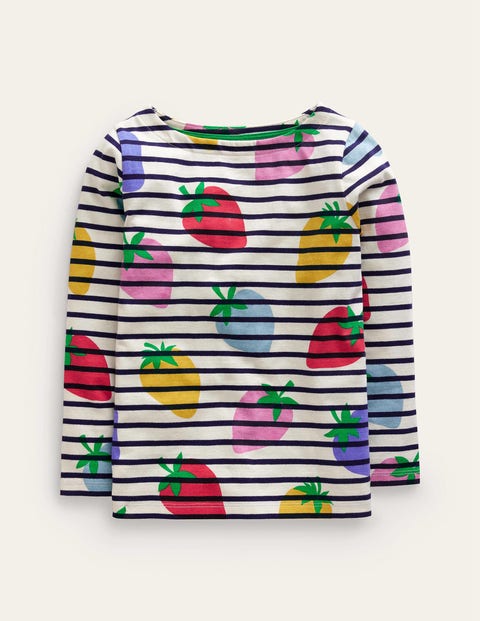 Mini Boden Kids' Everyday Breton Multi Strawberry Girls Boden