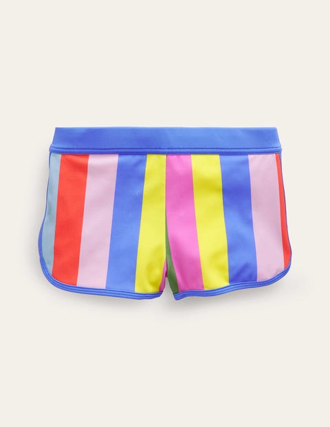 Mini Boden Kids' Patterned Swim Shorts Soft Multi Stripe Girls Boden