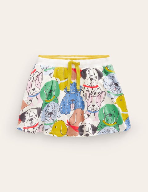 Mini Boden Kids' Printed Jersey Skort Multi Dog Girls Boden
