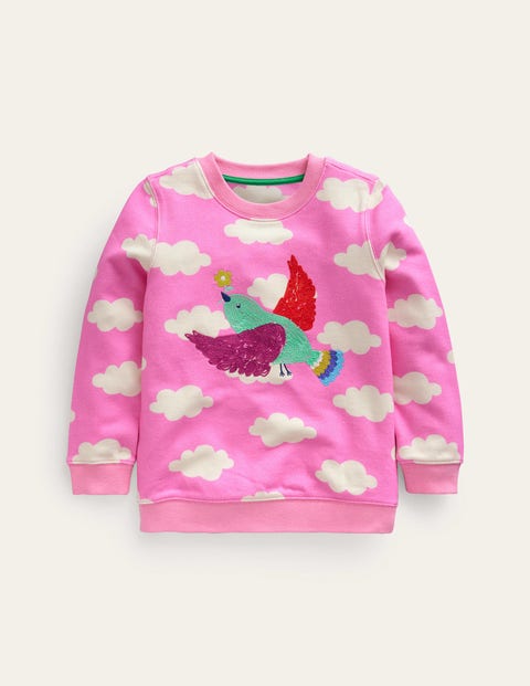 Sweatshirt mit Superstitch Mädchen Boden, Kosmos Rosa Wolken