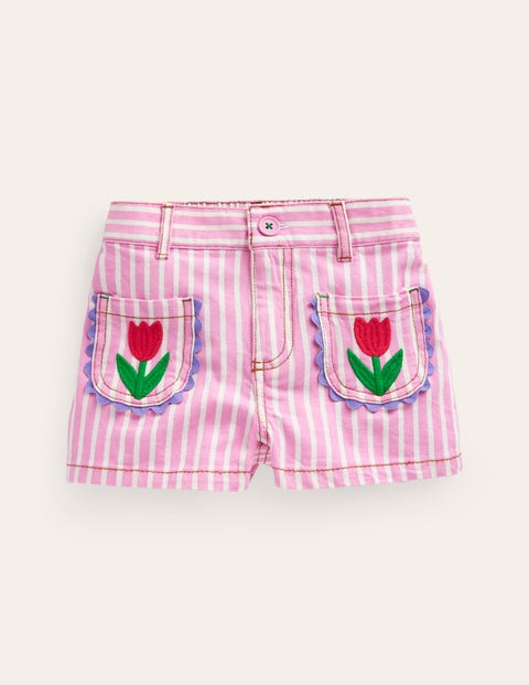 Patch Pocket Shorts Pink Girls Boden