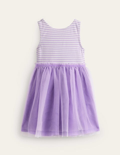 Jersey Tulle Mix Dress Purple Girls Boden