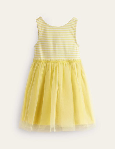Jersey Tulle Mix Dress Yellow Girls Boden