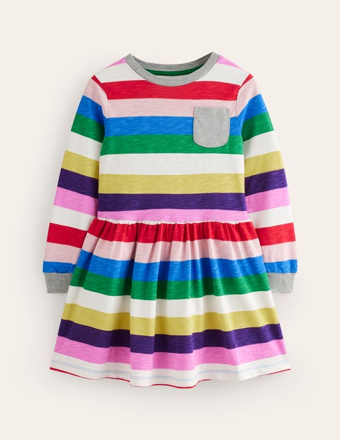 Slub Stripe Jersey Dress - Multi Stripe | Boden US