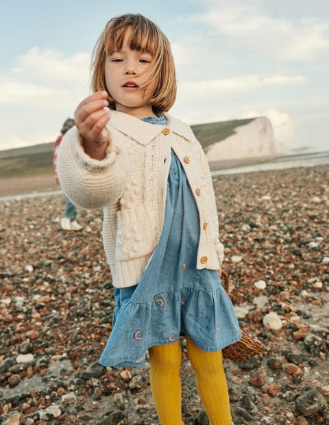 New Mini Boden Knit Retro Rainbow Dress