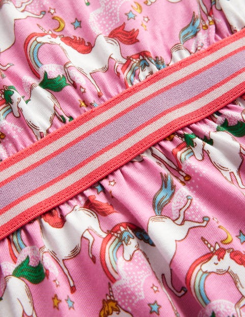 Blouson Sleeve Printed Dress - Ballet Pink Unicorns | Boden UK