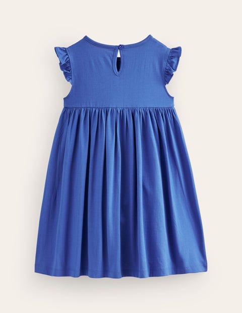 Frill Sleeve Appliqué Dress - BlueJay Cats | Boden UK