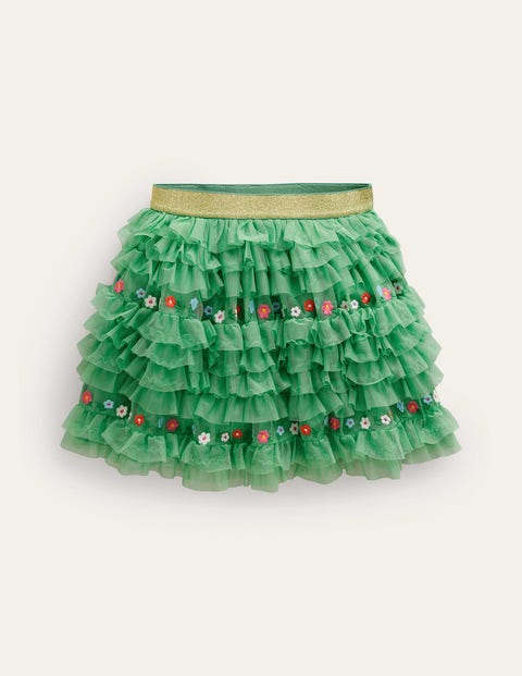 Tulle Ruffle Skirt Green Girls Boden
