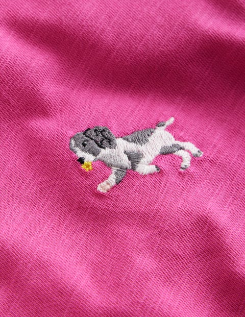 Embroidered Logo T-Shirt - Strawberry Ice Dog | Boden US