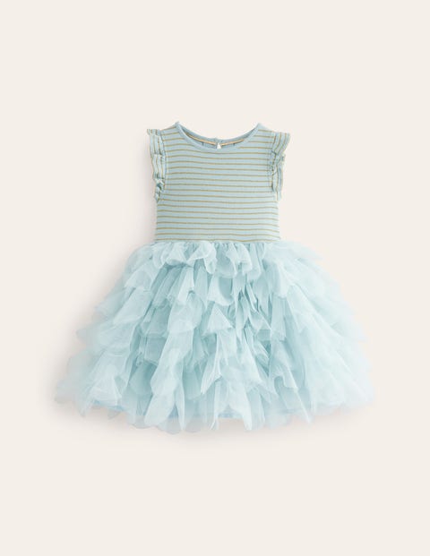 Mini Boden Kids' Petal Skirt Tulle Dress Vintage Blue Girls Boden