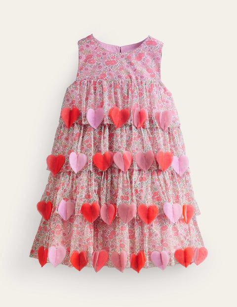 Heart Flutter Party Dress Pink Girls Boden