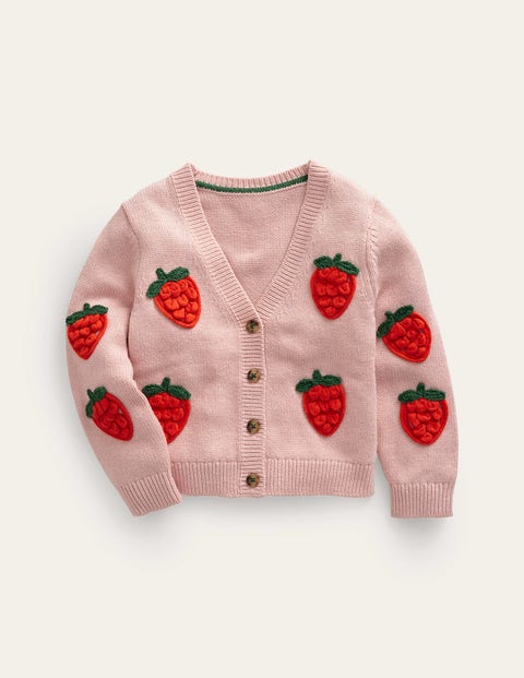 Fun Crochet Cardigan Pink Girls Boden