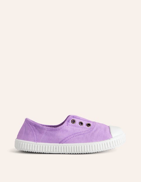 Laceless Canvas Pull-ons Purple Girls Boden
