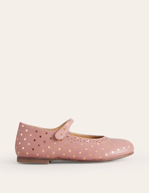 Gold Foil Star Mary Janes Pink Girls Boden