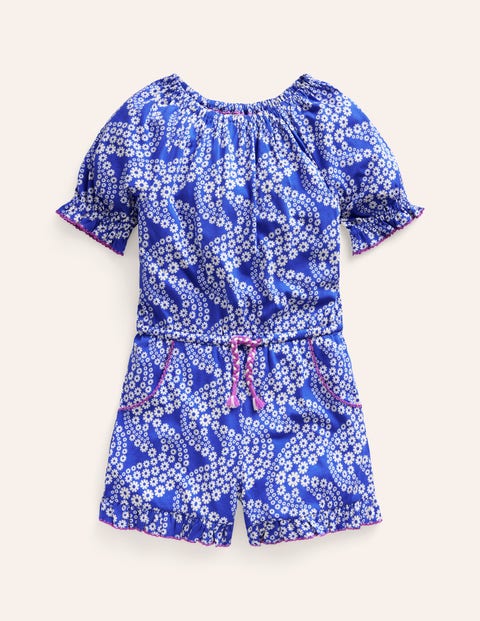 Printed Jersey Playsuit Blue Girls Boden
