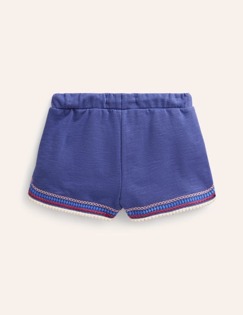 Pom Trim Jersey Shorts - Soft Starboard