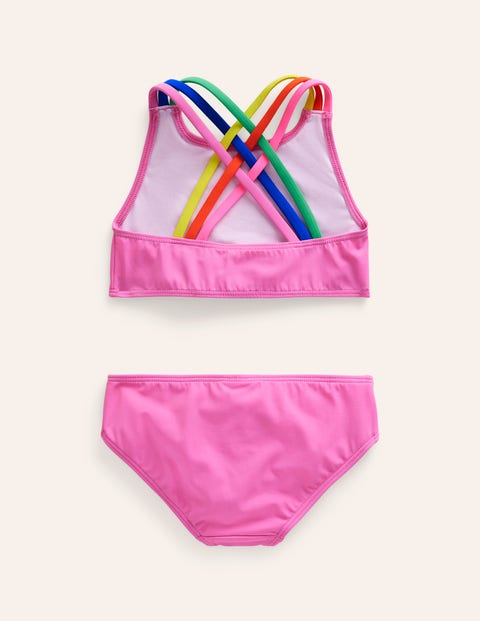 Bikini mit gekreuzten Rückenträgern in Regenbogenfarben ...
