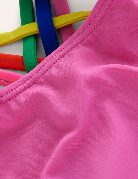 Bikini mit gekreuzten Rückenträgern in Regenbogenfarben ...
