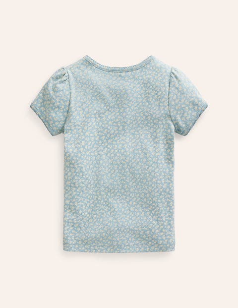 Blue floral shop t shirt