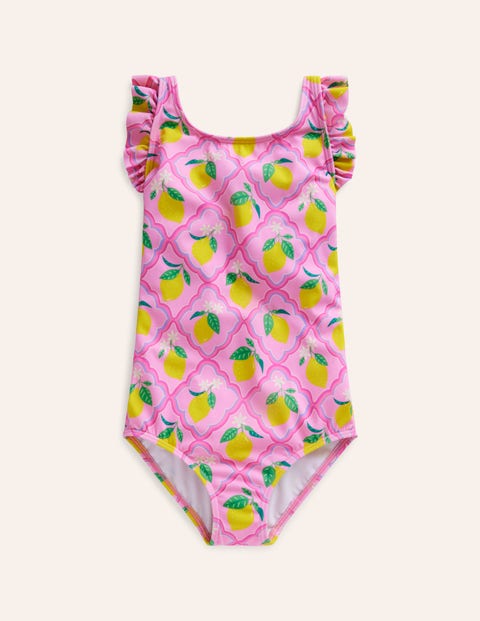 Printed Puff-sleeved Swimsuit - Multi Flowerbed