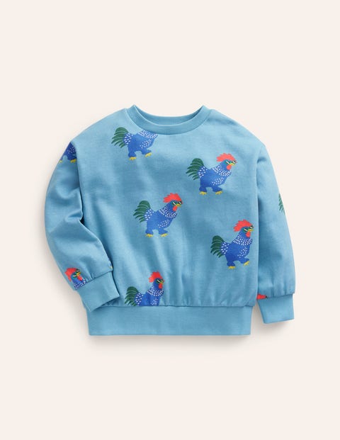 Printed Relaxed Sweatshirt Blue Girls Boden