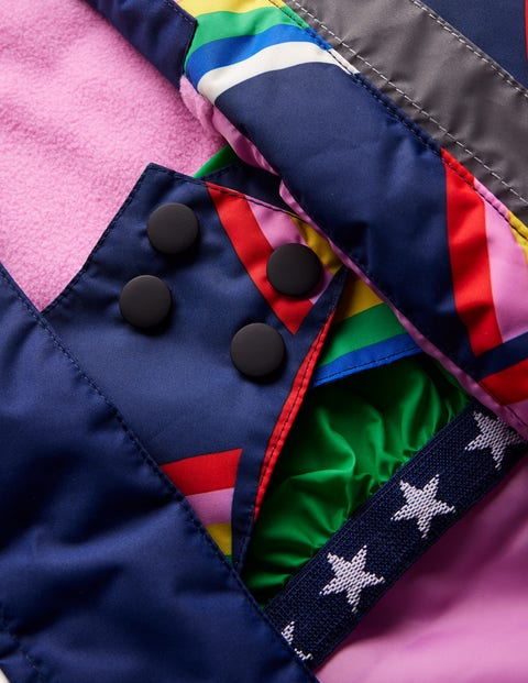 Boden Girls College Navy Rainbows All Weather Waterproof Coat