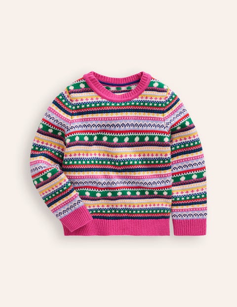Pink fair isle jumper hot sale