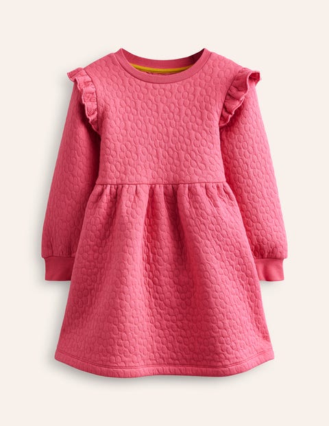 Flower Jacquard Sweat Dress Rose Petal Pink Boden UK