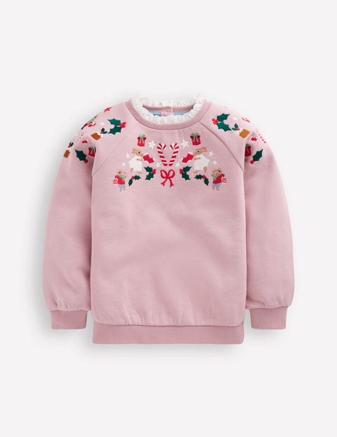Embroidered rose sweatshirt deals