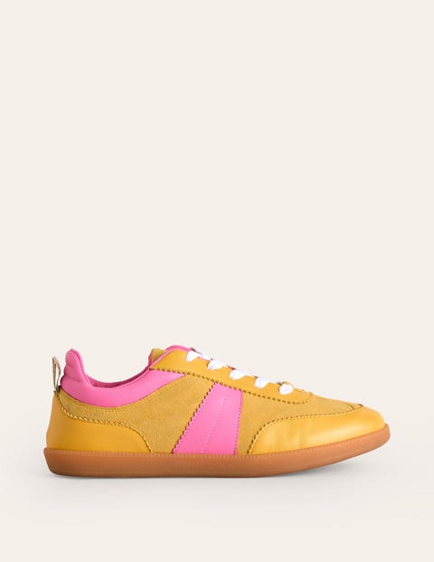Erin Retro Tennis Trainers Yellow Pink Boden UK