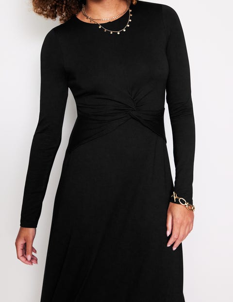 Robe en jersey à taille torsadée - Noir | Boden FR