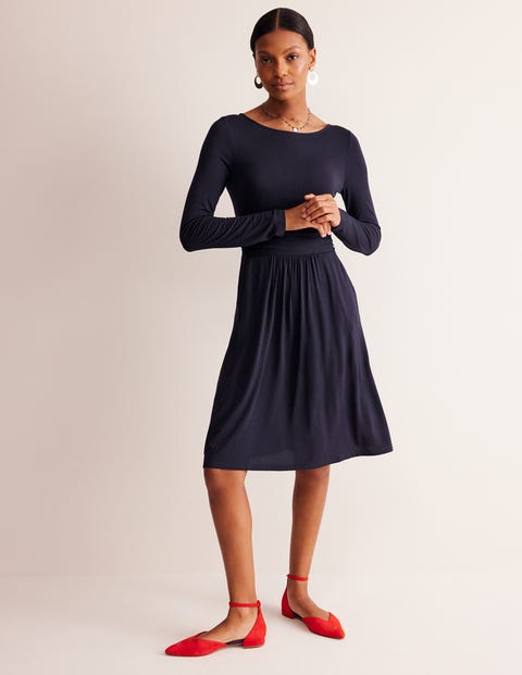 Amelie Long Sleeve Dress - Navy | Boden UK