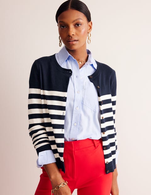 Navy cotton cardigan outlet